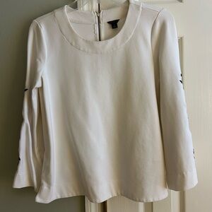 Ann Taylor Cream Long Sleeve Top